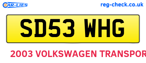 SD53WHG are the vehicle registration plates.