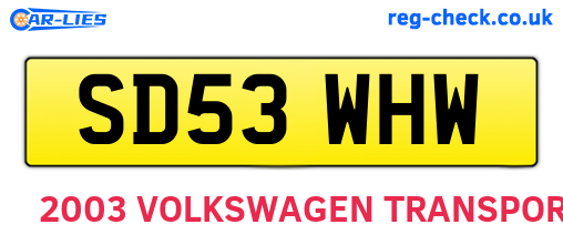 SD53WHW are the vehicle registration plates.