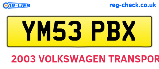 YM53PBX are the vehicle registration plates.