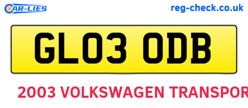 GL03ODB are the vehicle registration plates.