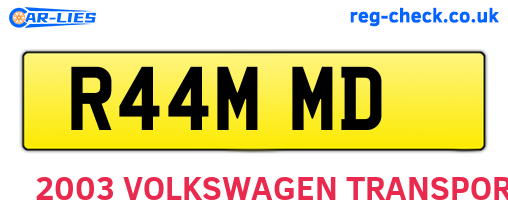 R44MMD are the vehicle registration plates.