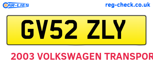 GV52ZLY are the vehicle registration plates.
