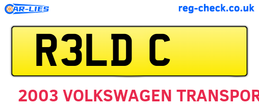 R3LDC are the vehicle registration plates.