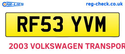 RF53YVM are the vehicle registration plates.