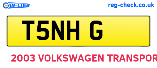 T5NHG are the vehicle registration plates.