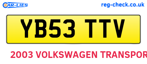 YB53TTV are the vehicle registration plates.