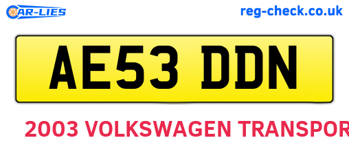 AE53DDN are the vehicle registration plates.