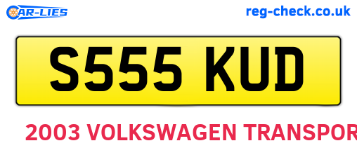 S555KUD are the vehicle registration plates.