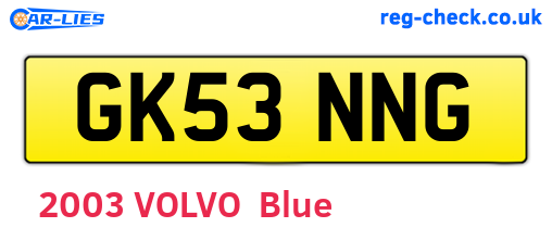 GK53NNG are the vehicle registration plates.