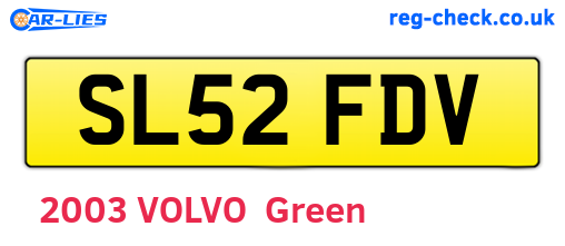 SL52FDV are the vehicle registration plates.