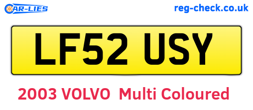 LF52USY are the vehicle registration plates.