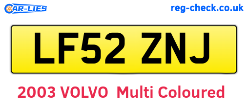 LF52ZNJ are the vehicle registration plates.