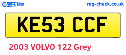 KE53CCF are the vehicle registration plates.