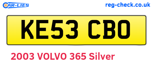 KE53CBO are the vehicle registration plates.