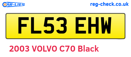 FL53EHW are the vehicle registration plates.