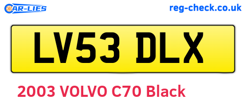 LV53DLX are the vehicle registration plates.