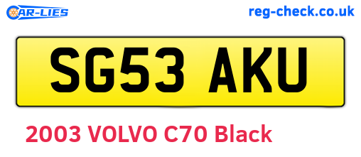 SG53AKU are the vehicle registration plates.