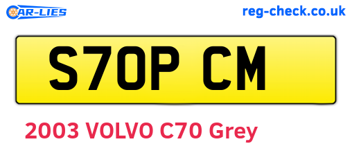 S70PCM are the vehicle registration plates.