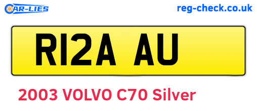 R12AAU are the vehicle registration plates.