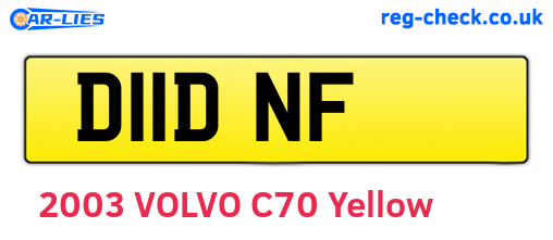 D11DNF are the vehicle registration plates.