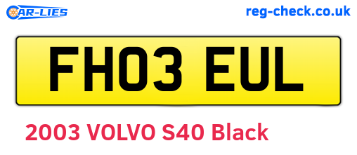 FH03EUL are the vehicle registration plates.