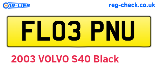 FL03PNU are the vehicle registration plates.