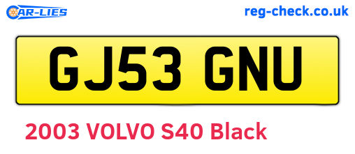 GJ53GNU are the vehicle registration plates.