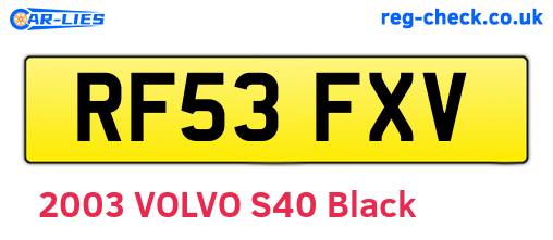RF53FXV are the vehicle registration plates.