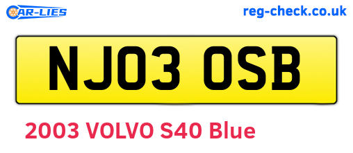 NJ03OSB are the vehicle registration plates.