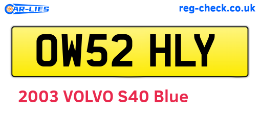 OW52HLY are the vehicle registration plates.