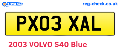 PX03XAL are the vehicle registration plates.