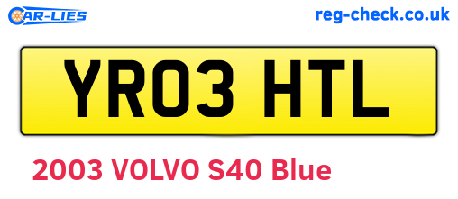 YR03HTL are the vehicle registration plates.