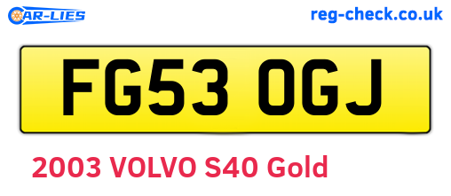 FG53OGJ are the vehicle registration plates.