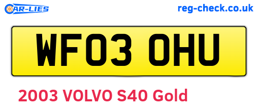 WF03OHU are the vehicle registration plates.