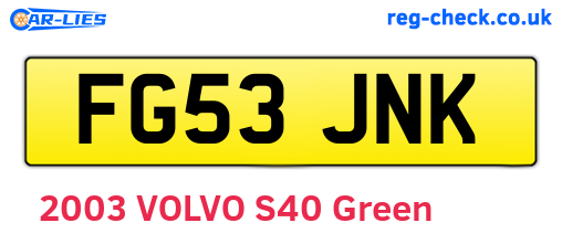 FG53JNK are the vehicle registration plates.