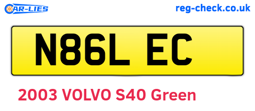 N86LEC are the vehicle registration plates.