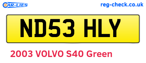 ND53HLY are the vehicle registration plates.