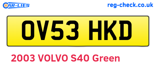 OV53HKD are the vehicle registration plates.