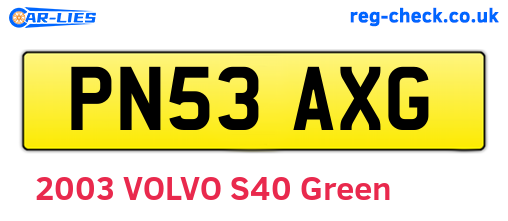 PN53AXG are the vehicle registration plates.