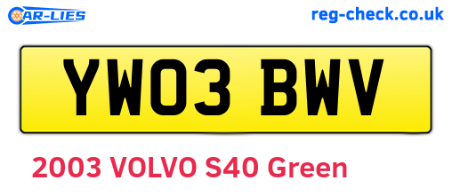 YW03BWV are the vehicle registration plates.