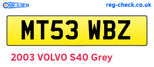MT53WBZ are the vehicle registration plates.