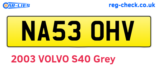 NA53OHV are the vehicle registration plates.