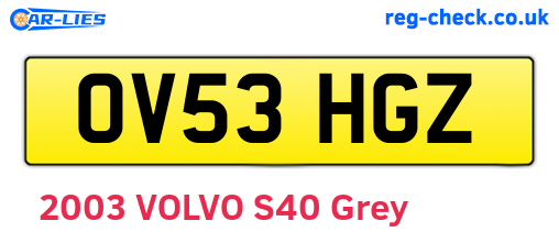 OV53HGZ are the vehicle registration plates.