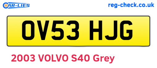 OV53HJG are the vehicle registration plates.