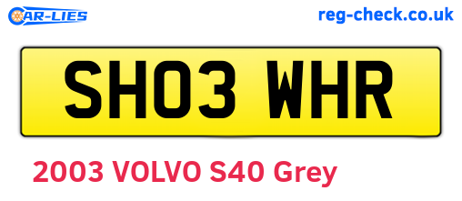 SH03WHR are the vehicle registration plates.