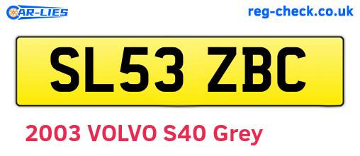 SL53ZBC are the vehicle registration plates.