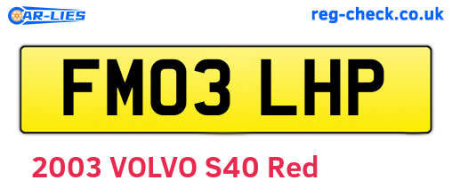 FM03LHP are the vehicle registration plates.