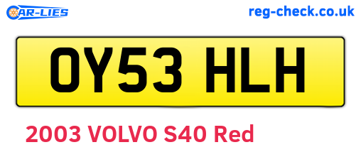 OY53HLH are the vehicle registration plates.