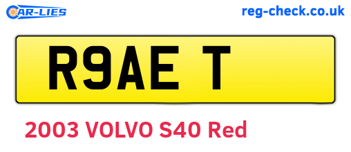 R9AET are the vehicle registration plates.