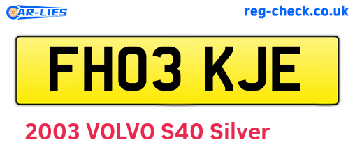 FH03KJE are the vehicle registration plates.